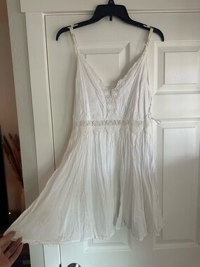 Lush White Crochet Lace Chemise Slip